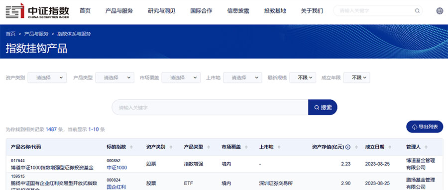 通过指数挂钩产品表选指数